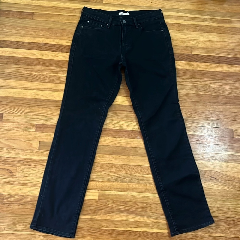 Levi 505 Straight Black Jeans Sz 28